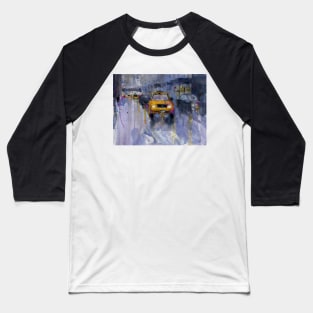 Yellow Taxi Cab, Midtown New York City Baseball T-Shirt